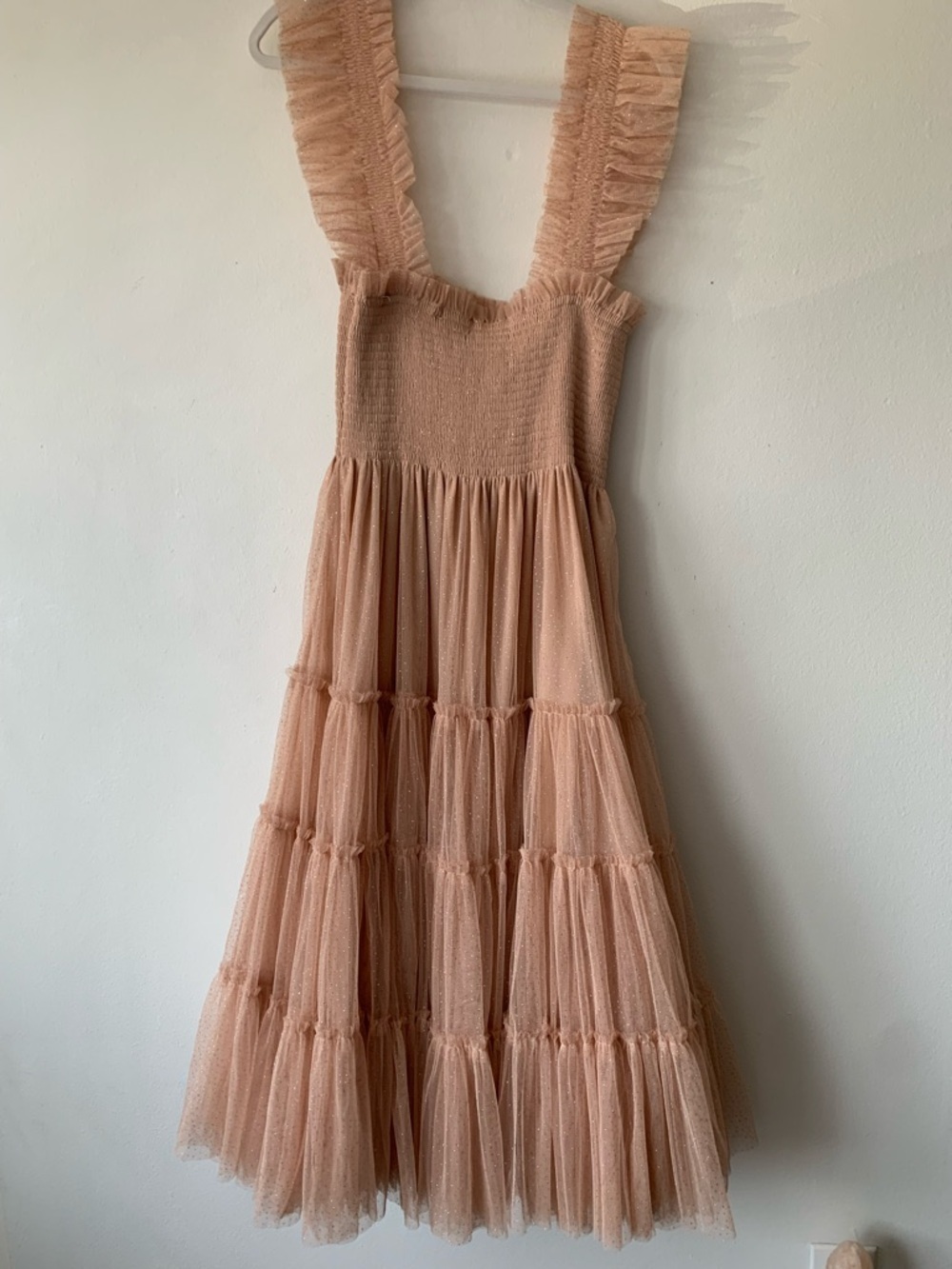 NWT Hill House Collector’s Edition Ellie Nap Midi Maxi Dress Blush Glitter Tulle - Picture 11 of 13